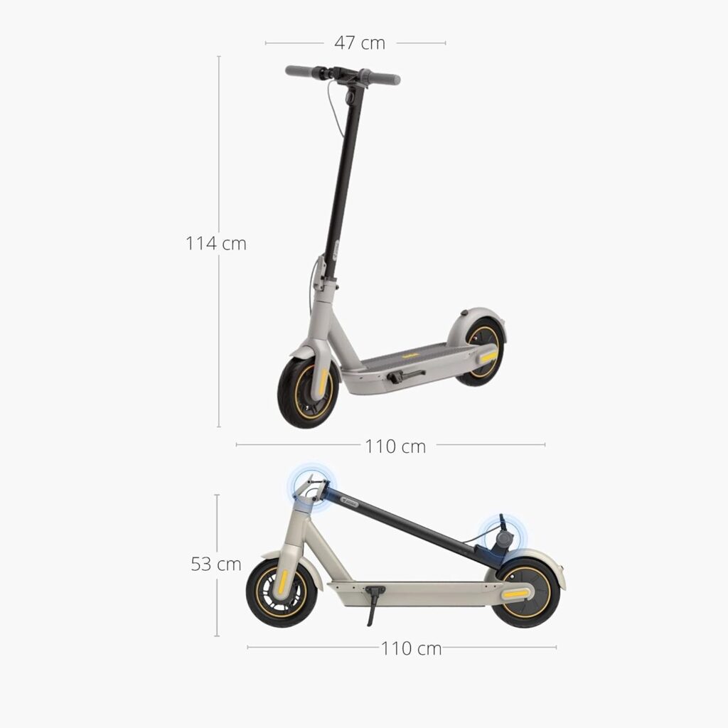 Segway Ninebot MAX Electric KickScooter, 350W-1000W Motor, 25-43 Mi Long Range  18.6-22 MPH, 10-inch Pneumatic Tires, Dual Braking System and Cruise Control, Electric Commuter Scooter for Adults