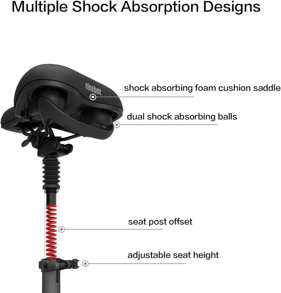 Segway Ninebot E22 Electric KickScooter w/t Free Seat, 300W Motor, 13.7 Miles Range  12.4MPH, Electric Commuter Scooter