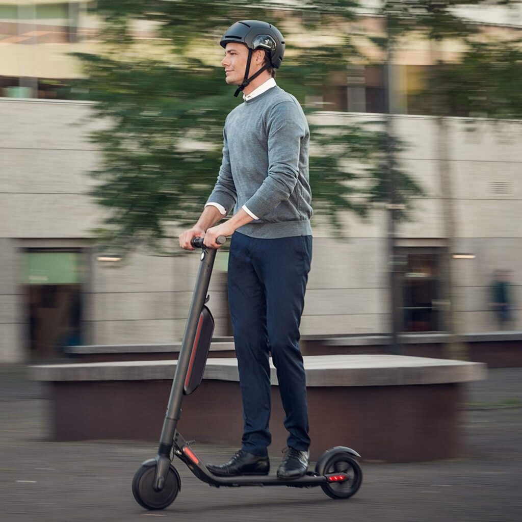 Segway Ninebot Electric Kick Scooter, 300W Motor, 15.5-28 Mi Range 15.5-19 MPH, 8 Solid Tires, External Battery