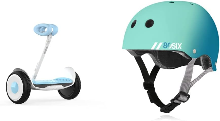 Segway Ninebot S Kids, Smart Self-Balancing Electric Scooter, 800 Watts Power, Max 8 Miles Range  8.7MPH  80Six Dual Certified Kids’ Bike, Skate, and Scooter Helmet