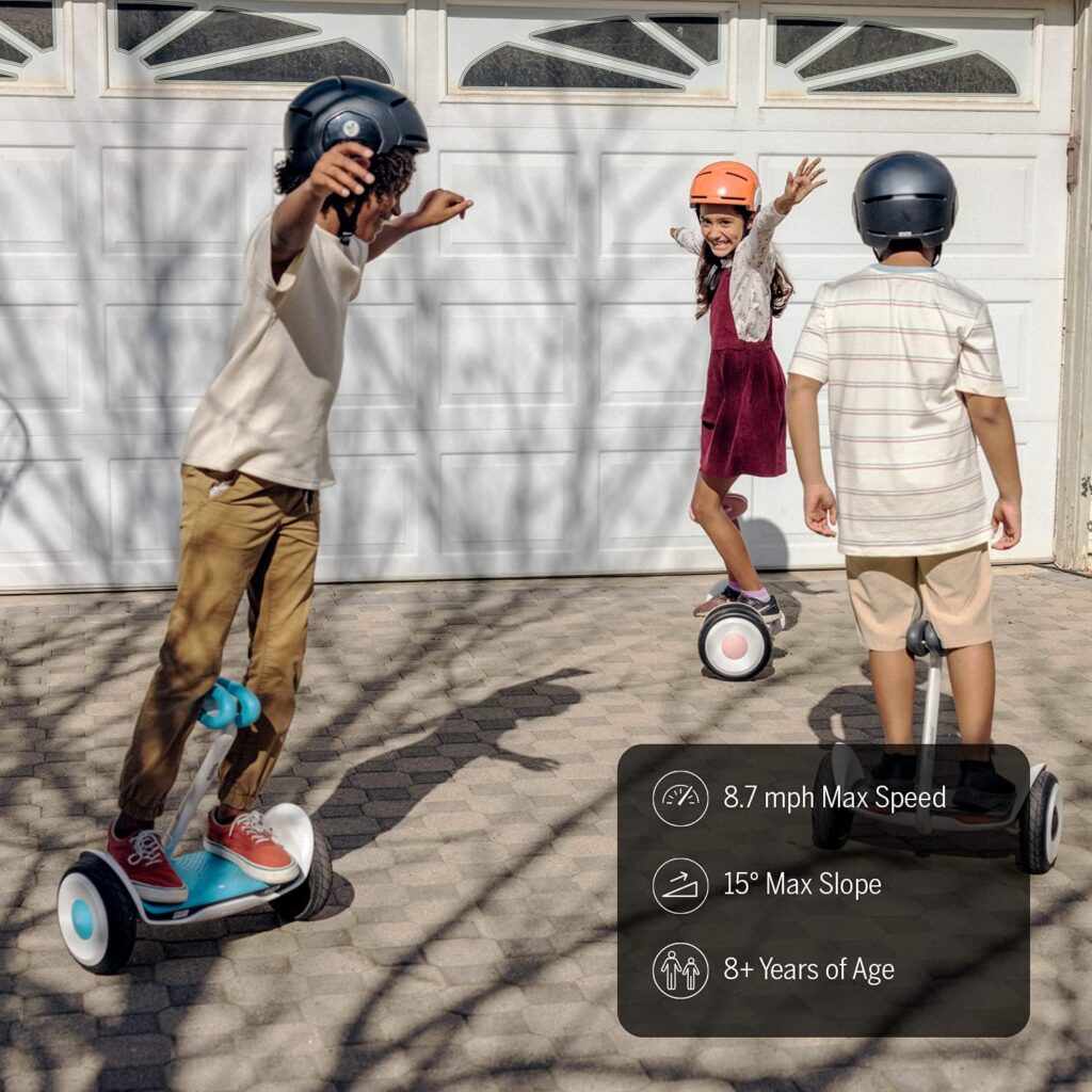 Segway Ninebot S Kids, Smart Self-Balancing Electric Scooter, 800 Watts Power, Max 8 Miles Range  8.7MPH  80Six Dual Certified Kids’ Bike, Skate, and Scooter Helmet