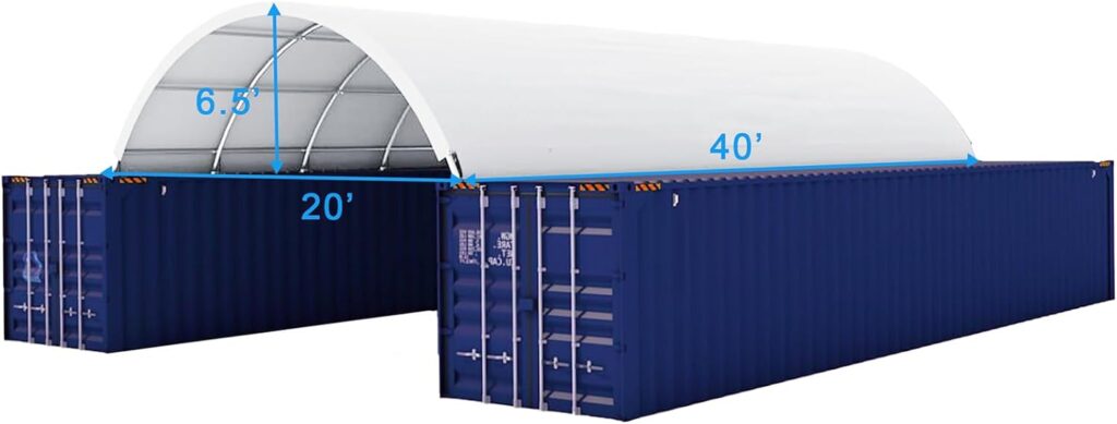 Shipping Container Canopy Shelter, Stable  Durable Cover Storage Container Roof (11oz PE, 20x40)