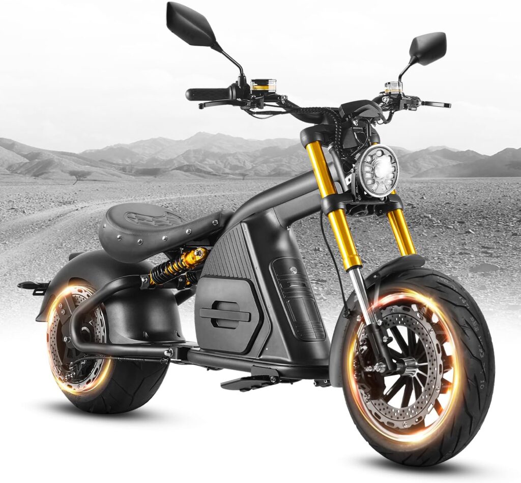 eAhora 4000W M8S Electric Motorcycle for Adults,72V 35Ah Lithium Battery 87 Miles Long Range, Full Suspension Dual Hydraulic Brakes,IP6 Color LCD Display Street Legal High Speed Bike