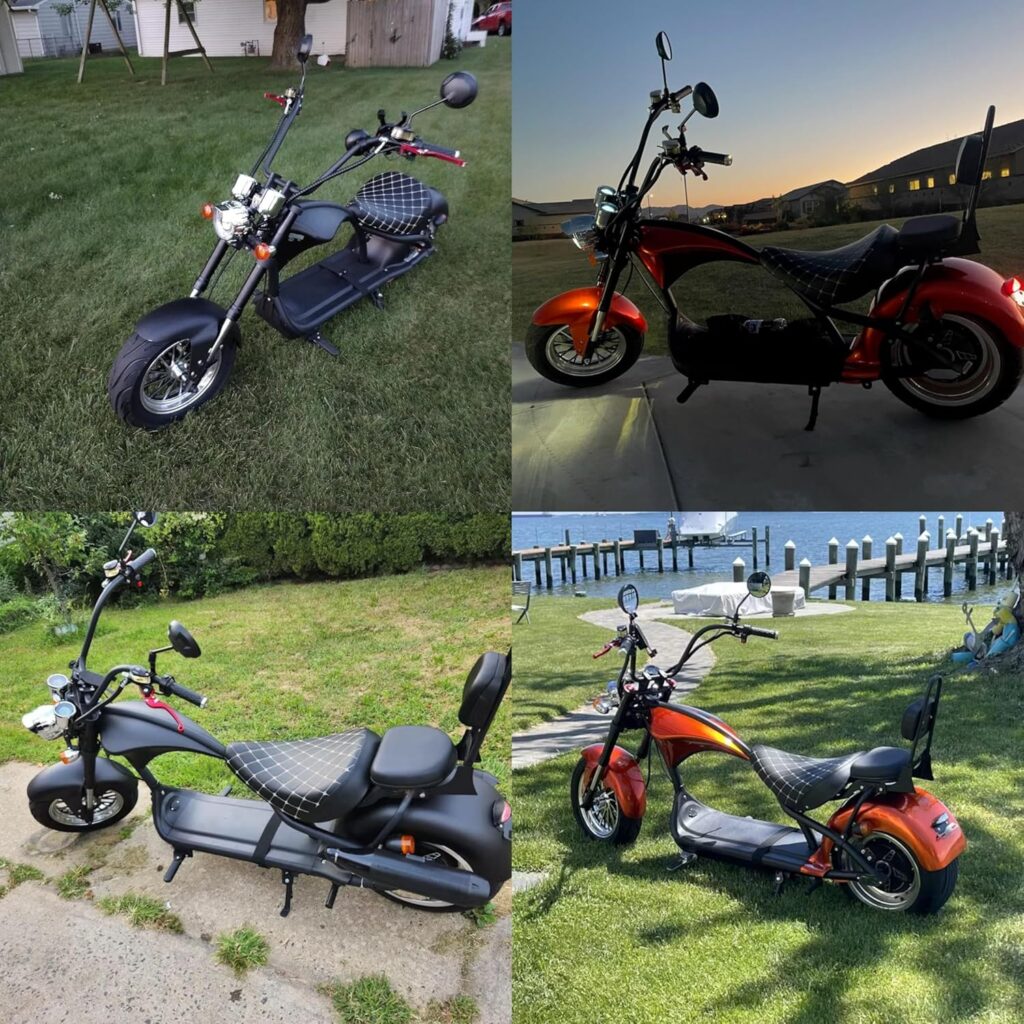 eAhora M1 Two-Seater 2000W Electric Motorcycle for Adults,37MPH 60V 30Ah Battery 40 Miles Range, Full Suspension Dual Hydraulic Brakes, Street Legal Commuting Electric Motorcycle