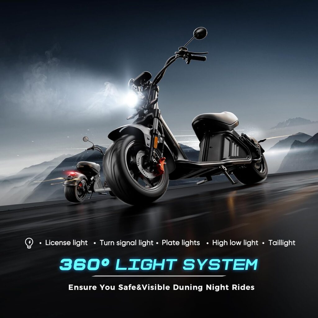 eAhora M2 3000W Electric Motorcycle for Adults 46MPH 60V 40Ah Battery 55+ Miles Long Range Electric Moped 2 Persons Seater Full Suspension,Hydraulic Brakes Adult Motorcycle for Commuting