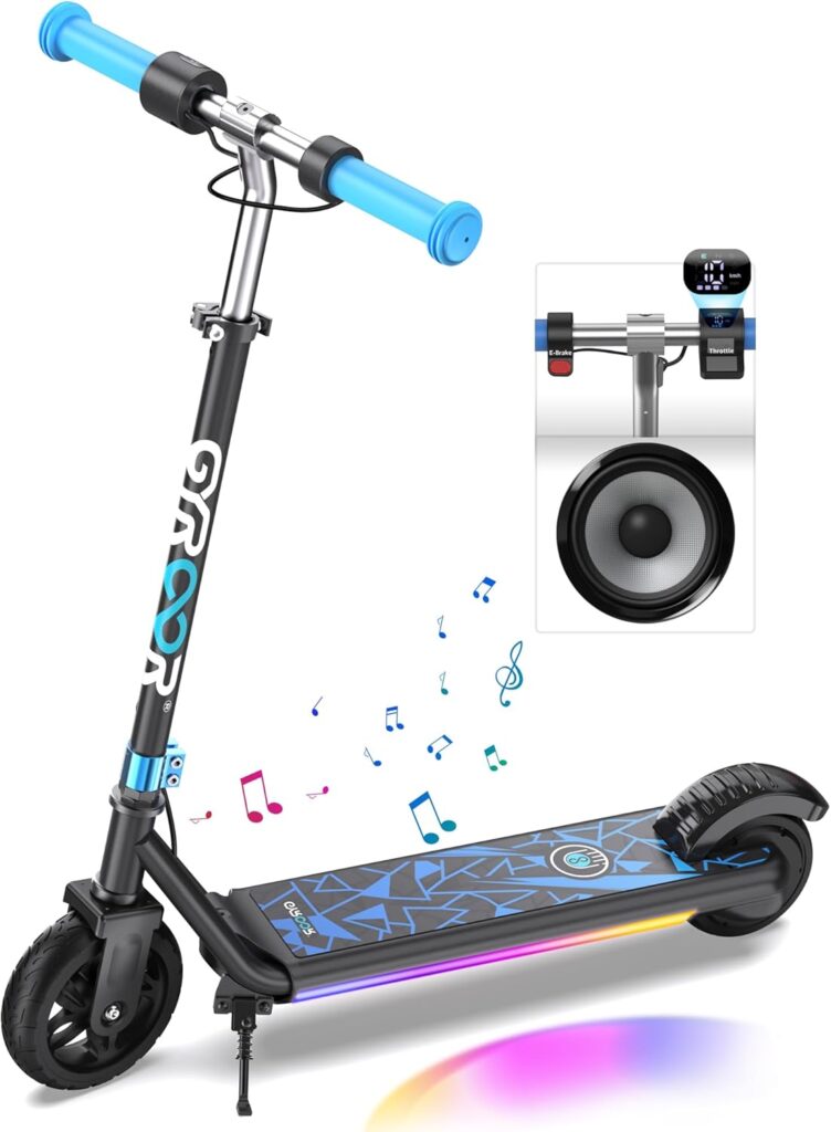 Gyroor H30 Max Electric Scooter for Kids, LED Dispaly, 150W Powerful Motor, Dual Brake System, Adjustable Height and Speed, Best Presents for Kids