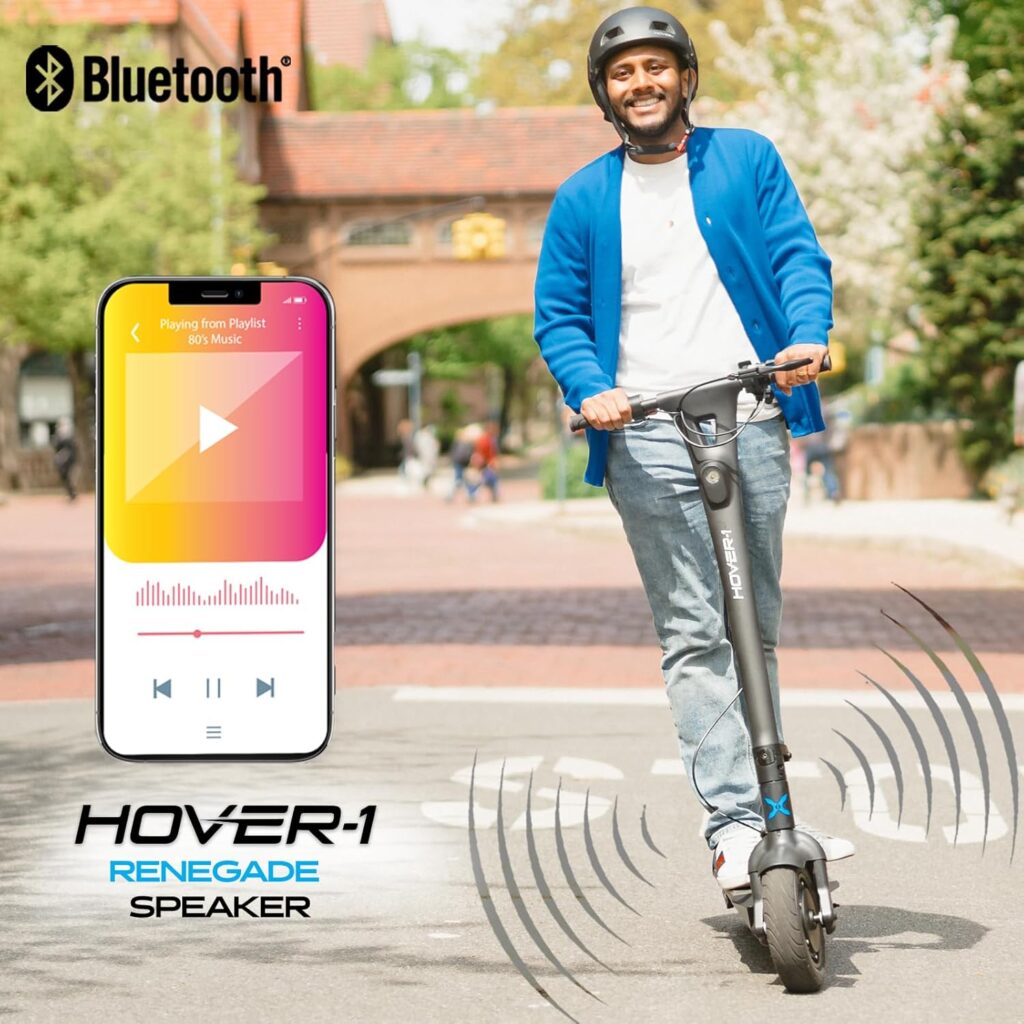 Hover-1 Renegade Electric Scooter, 18MPH, 33 Mile Range, Dual 450W Motors, 7HR Charge, LCD Display, 10 Inch High-Grip Tires, 264LB Max Weight Commuter Scooter for Adults and Teens.