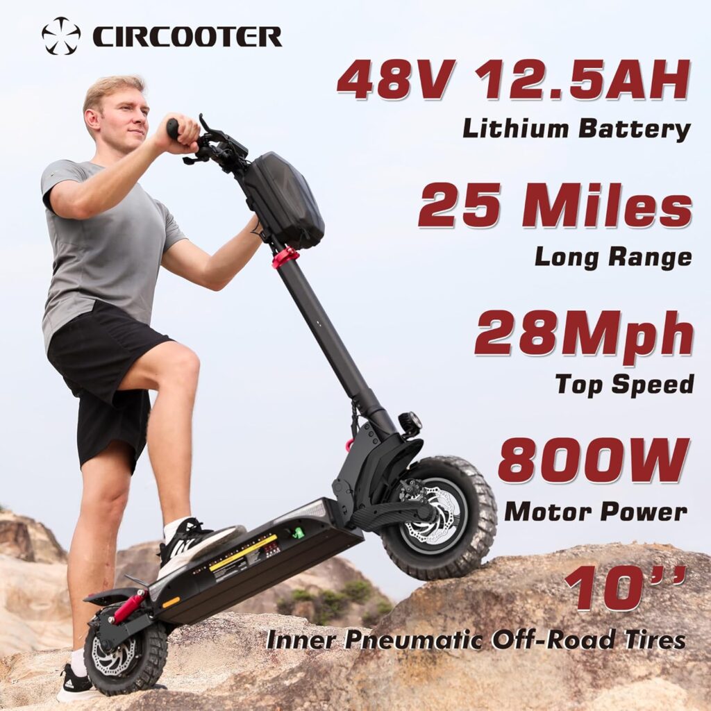 Circooter Electric Scooter for Adult, 1600W/800W Motor, 28 Mph Top Speed, 31/25 Miles Max Range, 330LBS Load, 11/10 Pneumatic Tires Off Road/Commuting Electric Scooter with Storage Bag  Smart APP