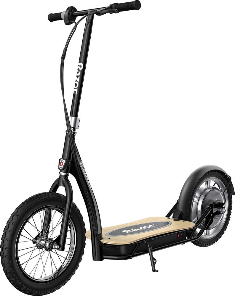 EcoSmart SUP Electric Scooter – 16 Air-Filled Tires, Wide Bamboo Deck, 350w High-Torque Hub-Driven Motor, Up to 15.5 mph  15.5 Miles Range, Rear-Wheel Drive