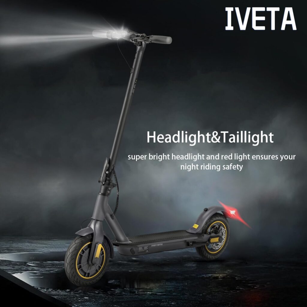 Electric Scooter, 500W Motor, 10 Solid Tires, 19-25 Miles Range, 19 Mph Foldable Electric Scooters for Adults with Smart App,Aluminum Frame and Dual Brakes