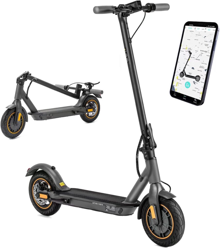 Electric Scooter, 500W Motor, 10 Solid Tires, 19-25 Miles Range, 19 Mph Foldable Electric Scooters for Adults with Smart App,Aluminum Frame and Dual Brakes