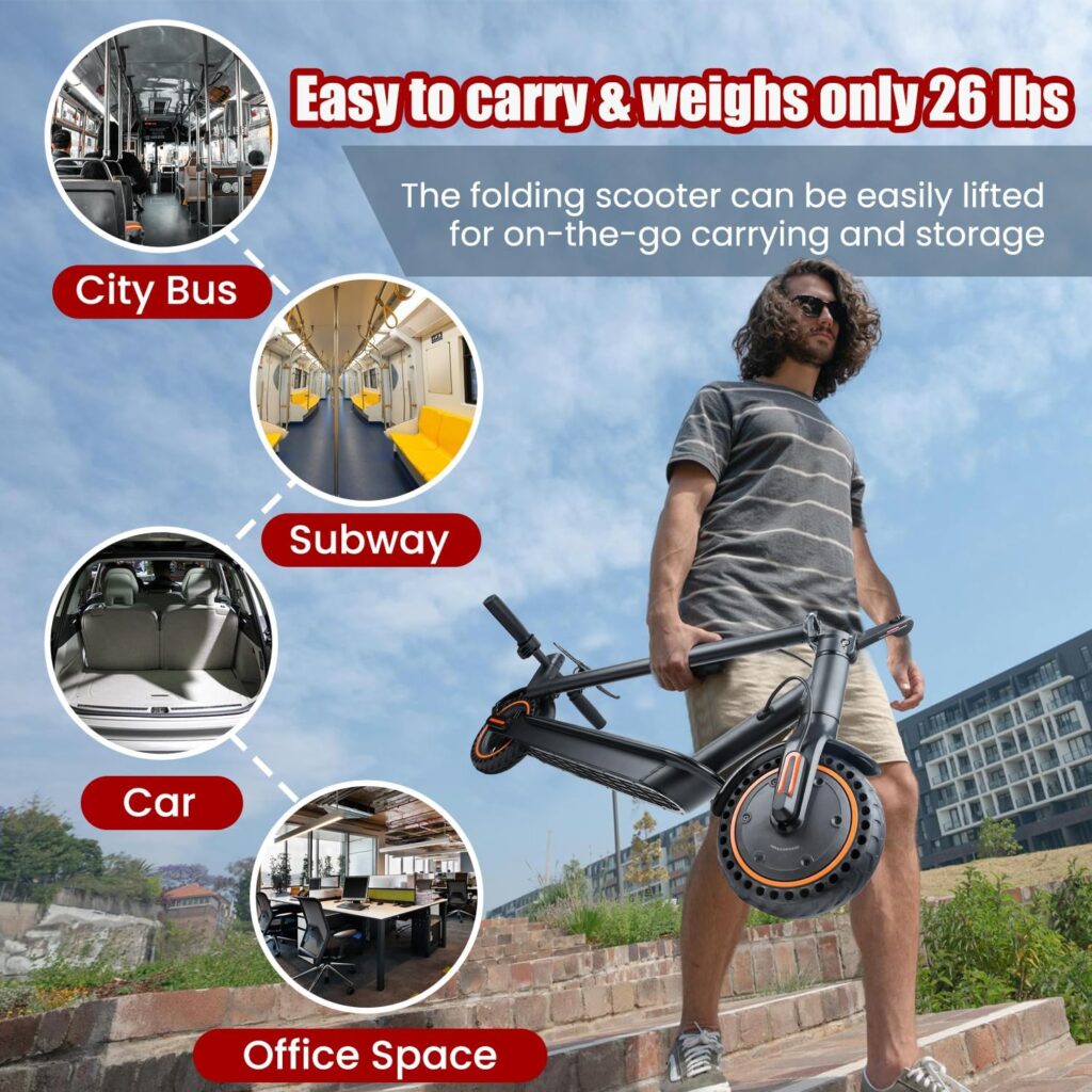 Electric Scooter, 8.5 Solid Tires E Scooter for Adult, 500W Motor, Up to 19MPH /19-21Miles Commuter Escooter, with Smart APP and Cruise Control Portable Scooter Electric