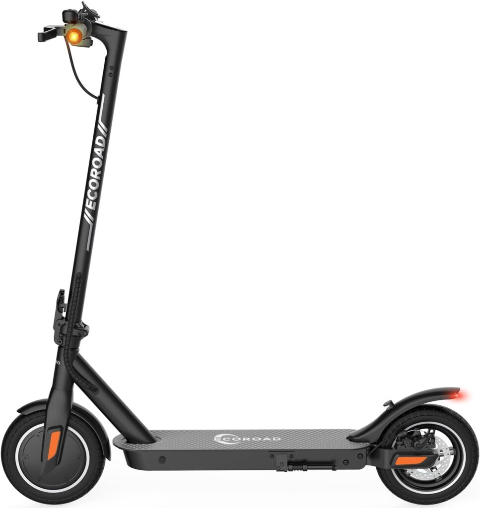 Electric Scooter EC8, 15-18 Miles Long Range Adults Commuting Scooters, 350W Motor  19 MPH Foldable Electric Kick Scooters, 10 Pneumatic Tires E-Scooter with Dual Rear Suspension