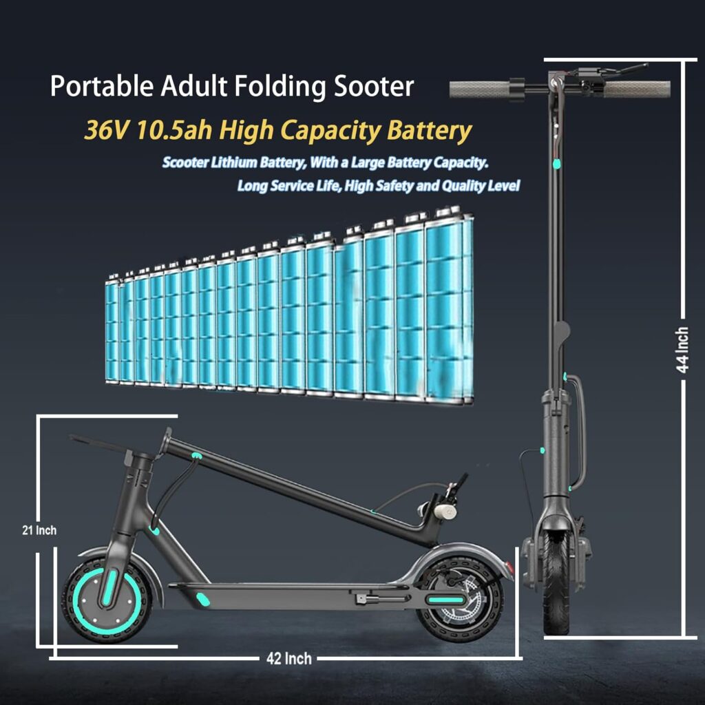 Electric Scooter for Adults 12.5 to 18.7 Miles Ranges Fast Electric Scooter Speed of 21 MPH, 8.5 Inch 350W Motor Foldable Electric Scooter, Dual Braking Controlled Adult Electric Scooter UL 2272