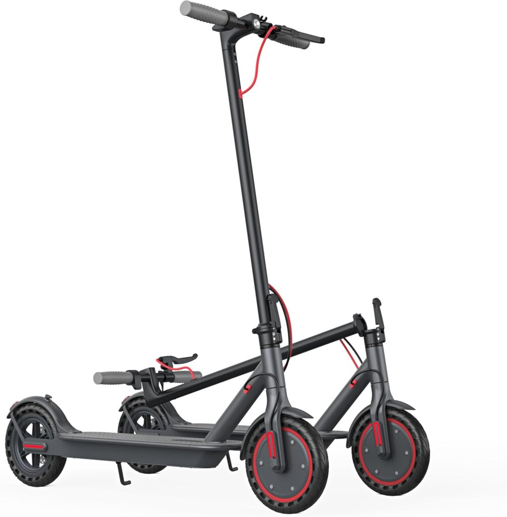 Electric Scooter for Adults - 350W Motor,Up to 19 MPH, 8.5 Solid Tires Portable Foldable Commuting Scooter for Adults with Double Braking System and App, 21 Miles Long-Range