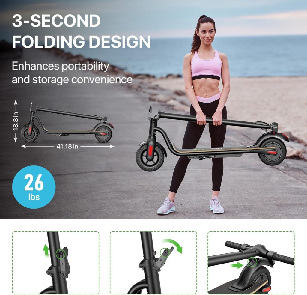 Electric Scooter for Adults, Lightweight Electric Scooter 26 lbs, 8 Puncture-Proof Honeycomb Solid Tire, Up to ​​15.5MPH, Max Range 14 Miles, 220 lbs Load Electric Scooter for Adults and Teens