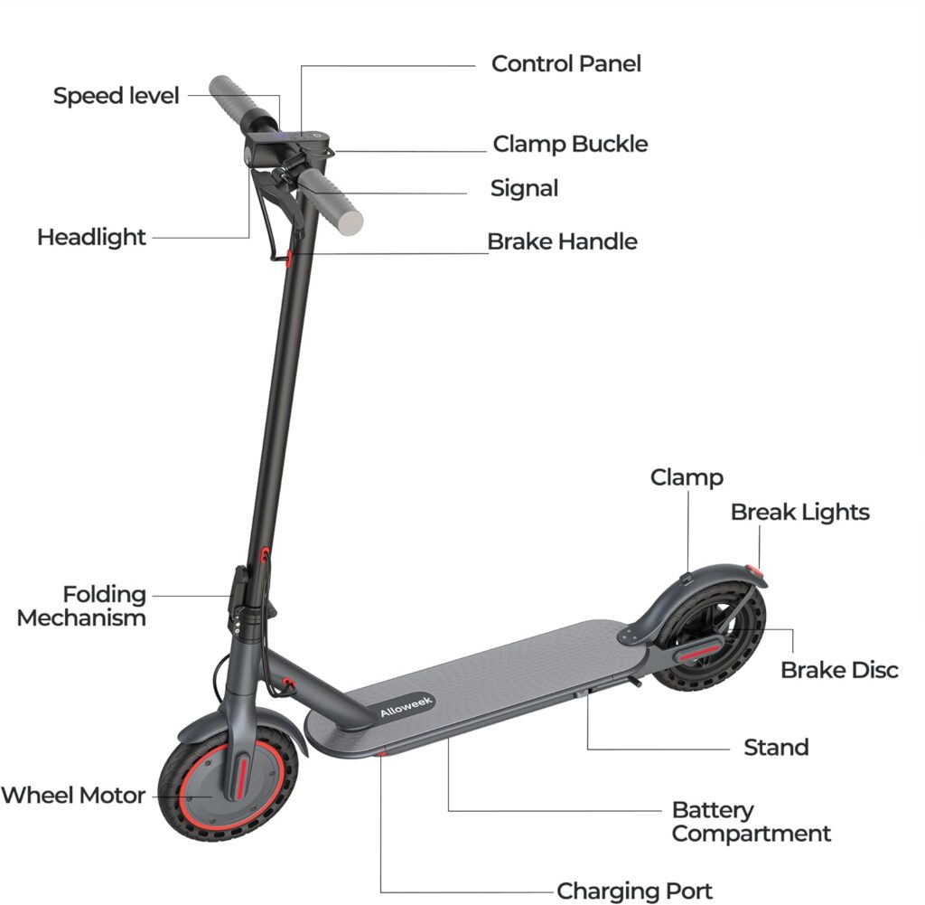 Electric Scooter, Peak 350W Motor, 8.5 Solid Tires, 19 MPH  Max 21 Miles, Portable Folding E-Scooter Adults with Dual Braking System and App Control, UL 2272 Tested