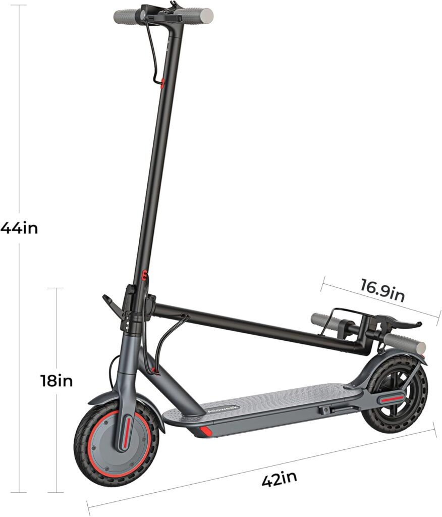 Electric Scooter, Peak 350W Motor, 8.5 Solid Tires, 19 MPH  Max 21 Miles, Portable Folding E-Scooter Adults with Dual Braking System and App Control, UL 2272 Tested