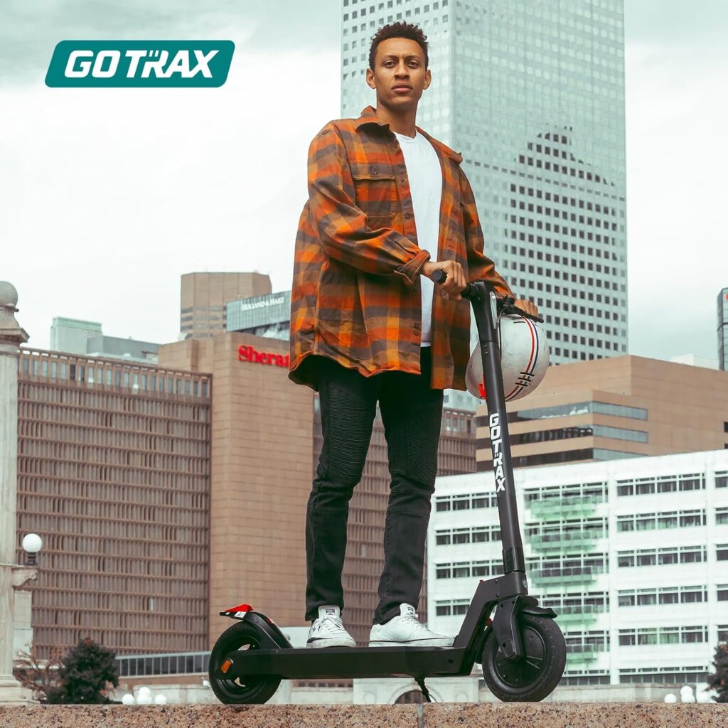 Gotrax Electric Scooter, 10 Pneumatic Tire, Max 18/38 Mile, Max 20Mph Speed, All Aluminum Body and Headlight Taillight, LED Large DisplayCruise Control Foldable Commuter EScooter for Adult