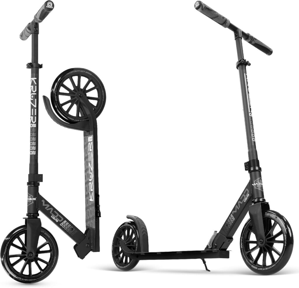 Madd Gear Metro 200 Folding Adult  Teen Scooter - Adjustable, Lightweight, 2-Wheel Commuter Scooter with Large Smooth Rolling Wheels