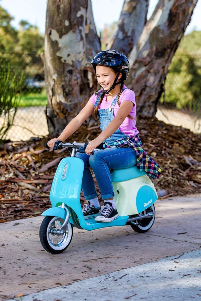 Razor Pocket Mod Petite - 12V Miniature Euro-Style Electric Scooter for Ages 7+, 100-watt Motor, Up to 40 min Ride Time, for Riders up to 110 lbs