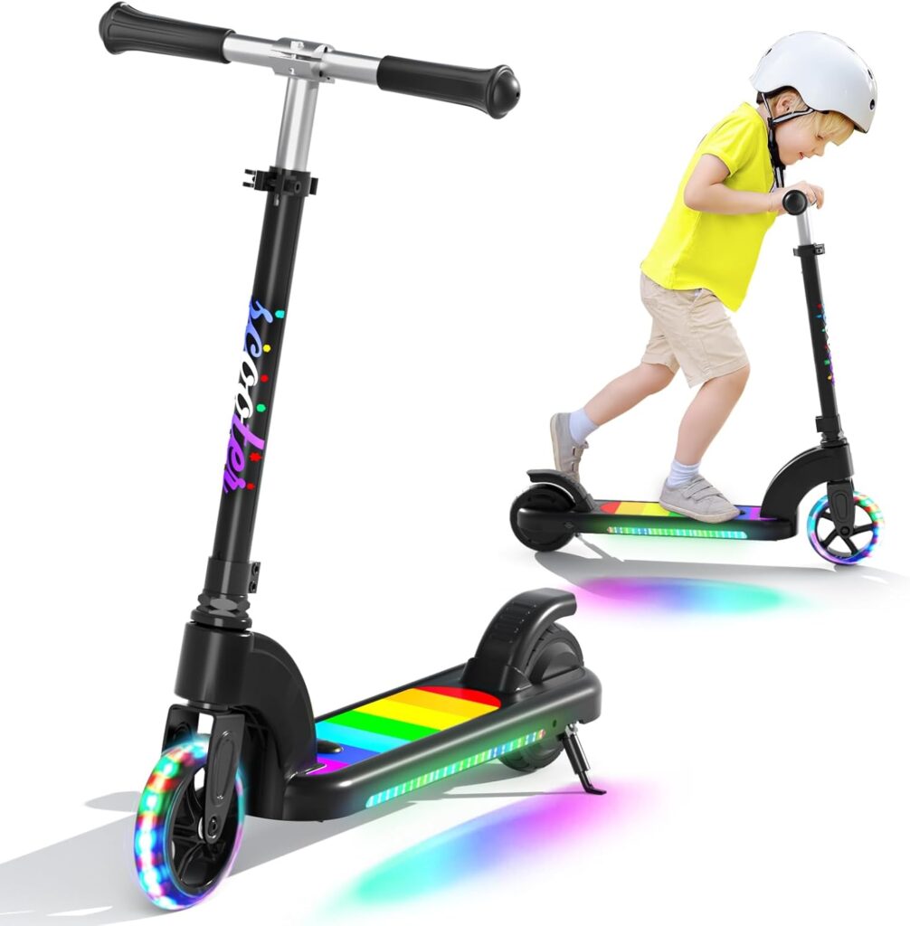 ANHAO Electric Scooter for Kids Ages 6-12 (Mainly 6-10), Kids Electric Scooter with Adjustable Height, Kick Scooter for Kids up to 110 Lbs, up to 6Mph