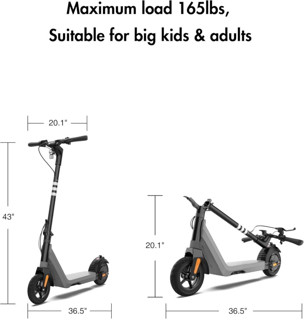 OKAI Zippy Electric Scooter - 15.5 Miles Range  15 MPH, 500W Peak Motor, 8 Flat-Free Tires, Foldable Electric Scooter for Teens and Kids, UL Certified