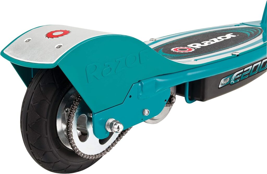 Razor E200 Electric Scooter for Kids Ages 13+ - 8 Pneumatic Tires, 200-Watt Motor, Up to 12 mph and 40 min of Ride Time, for Riders up to 154 lbs